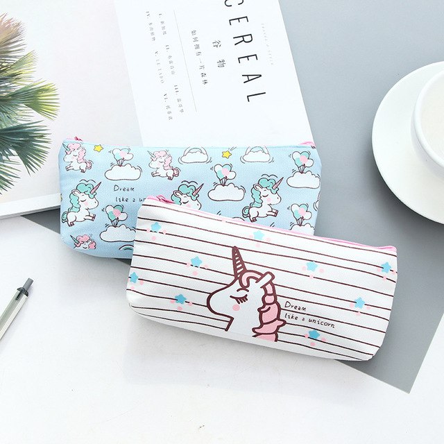 Cute Unicorn Pencil Case Pencil Bag Canvas School