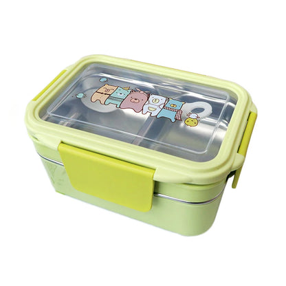 Cartoon Lunch Box Stainless Steel Double Layer Food Container Portable for Kids Kids Picnic School Bento Box